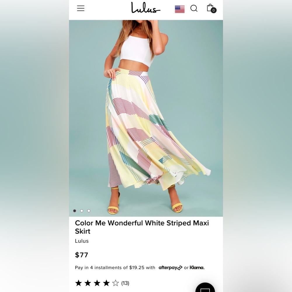 Lulus Color Me Wonderful maxi skirt